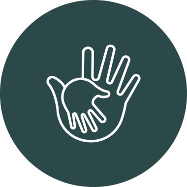 avuç içi simgesi olan eller