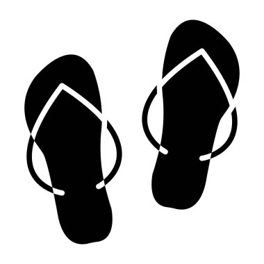 Parmak arası terlik ikonu. Web için parmak arası terlik vektör simgelerinin basit çizimi