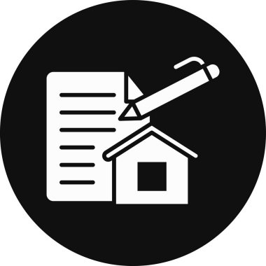 Emlak sembolü, ev ve mülk, emlak işareti vektör illüstrasyonu beyaz üzerine izole edilmiş.