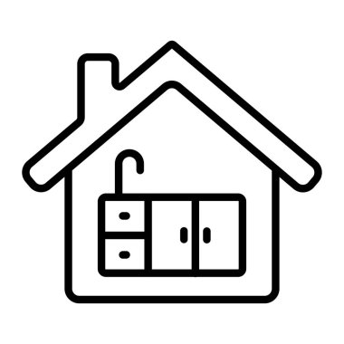 Otel vektör ince çizgi simgesi