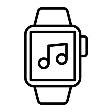 akıllı müzik çalar satır simgesi, ana hat vektörü