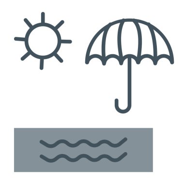 Plaj simge vektör çizim