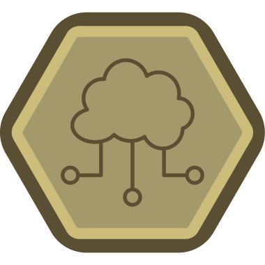 Bulut Hesaplama. Web simgesi basit illüstrasyon