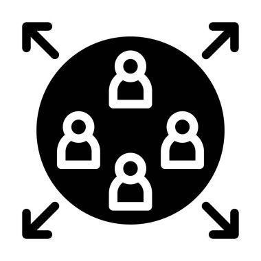 Bir grup insanın vektör çizimi