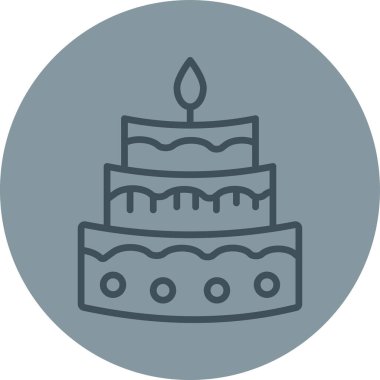 Doğum günü pastası. Web simgesi basit illüstrasyon