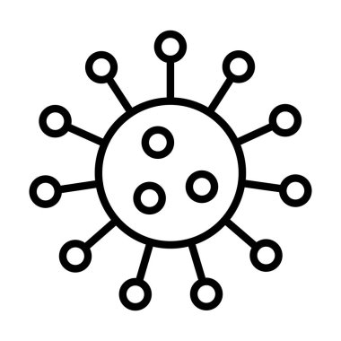 Corona virüs simgesi, ana hatlı vektör çizimi tasarımı