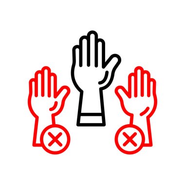 Elin vektör illüstrasyonu ve durma simgesi yok