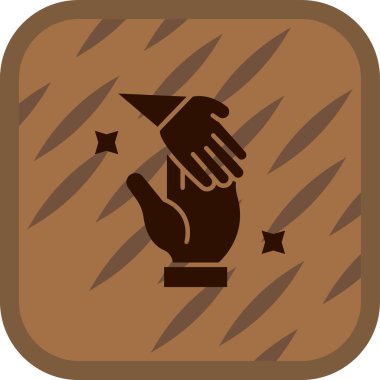 Bir kahve fincanını tutan elin vektör çizimi