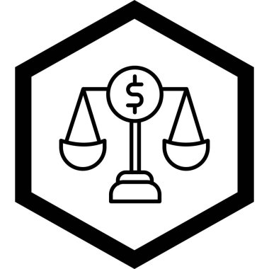 Adalet. Web simgesi basit illüstrasyon