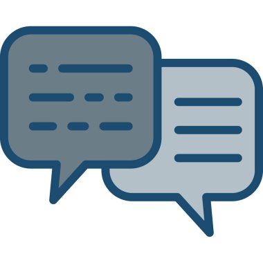 Sohbet balonu simgesi, vektör illüstrasyonu