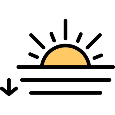 güneşli vektör düz çizgi simgesi