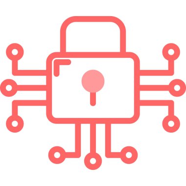 Bir asma kilidin kırmızı simgesinin vektör çizimi