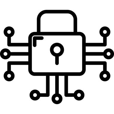 Veri güvenlik vektör satırı simgesi