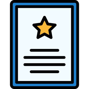 Sertifika ikonu vektör illüstrasyonu