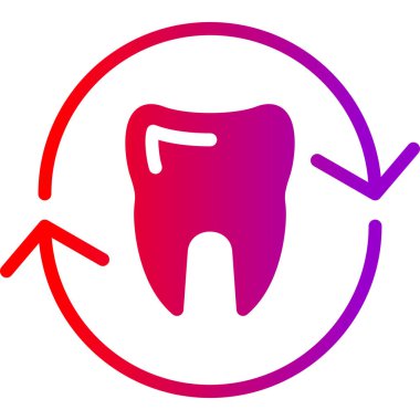 Diş simgesinin vektör illüstrasyonu