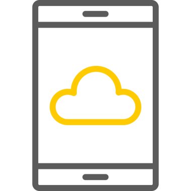 akıllı telefon bulut teknolojisi simgesi