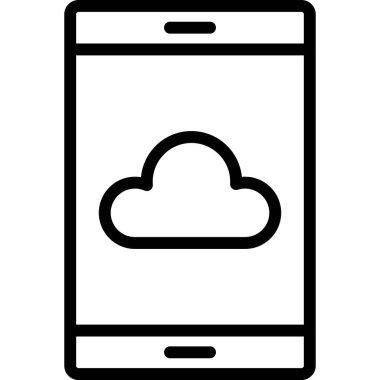 Bulut hesaplama vektörü ince çizgi simgesi