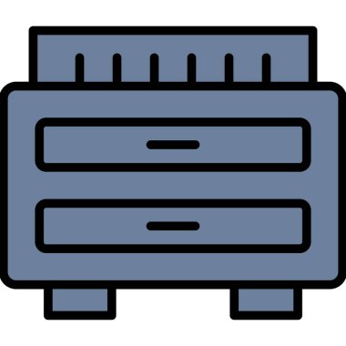 benzinlik simgesi renk ana hatları vektörü