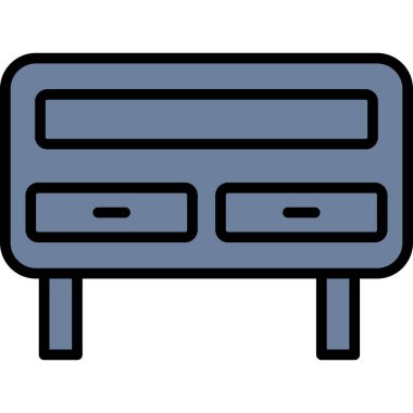 mobilya web simgesi, basit vektör illüstrasyonu