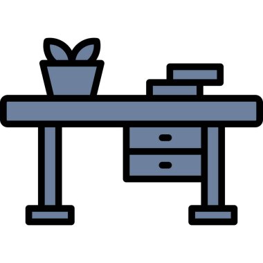 Mobilya. Web simgesi basit illüstrasyon