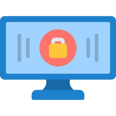 Güvenlik kilidi. Web simgesi basit illüstrasyon