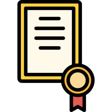 Sertifika. Web simgesi basit illüstrasyon