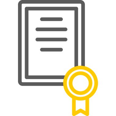 Sertifika ikonu vektör illüstrasyonu