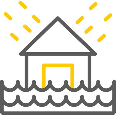 Su evi. Web simgesi basit illüstrasyon