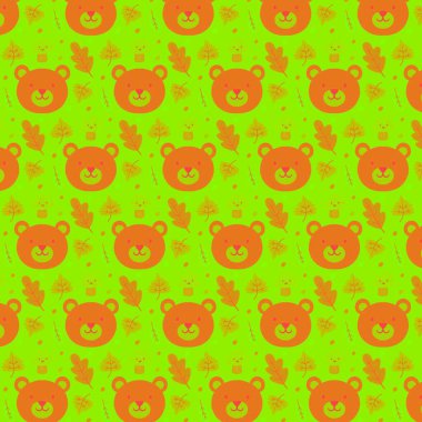 Sevimli ayılarla kusursuz desen, vektör çizimi