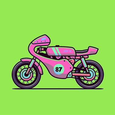 Bir motosiklet karikatürü..