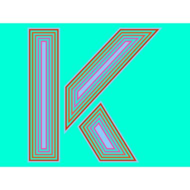 Pembe desenli mavi bir alfabenin vektör çizimi