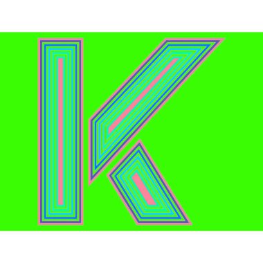 K harfi pop sanat tarzı. vektör illüstrasyonu