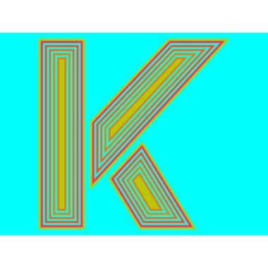 alfabe harfi k, soyut renkli yazı tipi tasarım elemanı vektörü grafiği