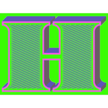 alfabe harfi h, vektör illüstrasyonu