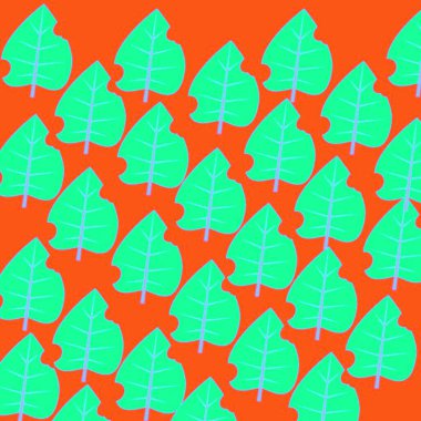 Ağaçlar ve yapraklarla kusursuz desen. vektör arkaplanı.