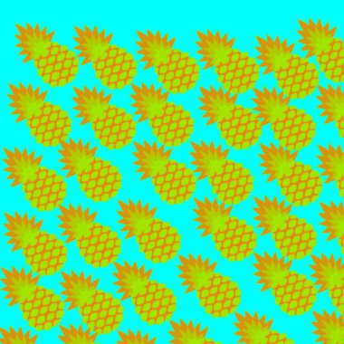 Sarı arkaplanda ananas deseni