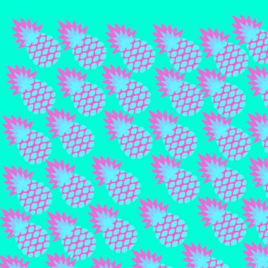 Ananas ile parlak seamless modeli