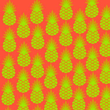 Ananas desenli. Vektör çizimi. Ananaslı ananas arkaplanı.