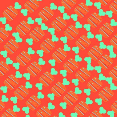 Farklı aksesuarlara sahip renkli arkaplan