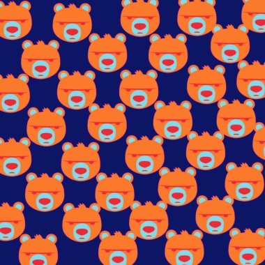 Çizgi film ayısı ile vektörsüz desen.