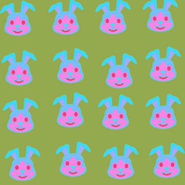 Sevimli tavşan ile Seamless modeli. Vektör çizim