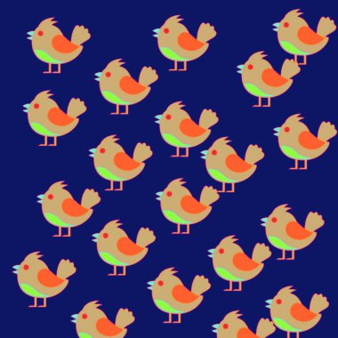 Renkli kuş deseni. vektör illüstrasyonu