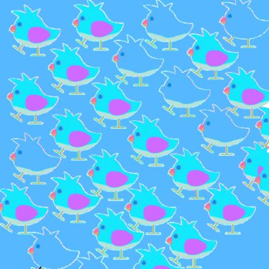 Sevimli kuşlarla kusursuz desen