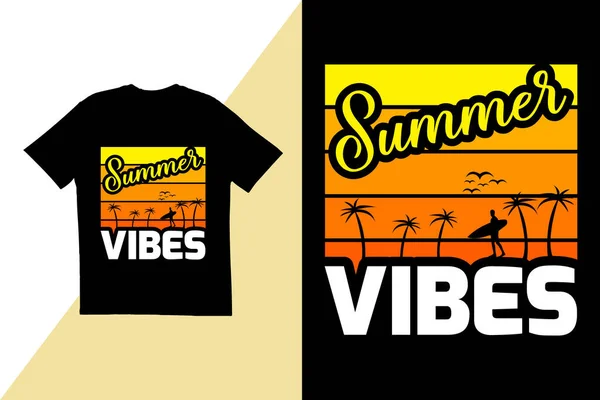 Projekt Koszulki Summer Vibes Projekt Koszulki Typografia Projekt Koszulki Lato — Wektor stockowy