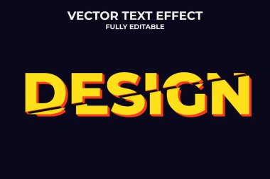 Vektör 3d metin efekti şablonu. Metin efektini kes