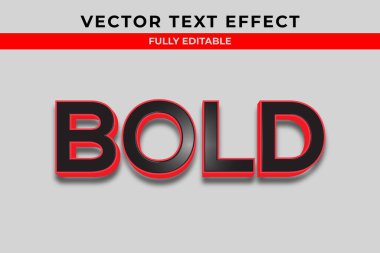 Kalın 3d düzenlenebilir metin efekti şablonu. 3d metin biçimi efekti