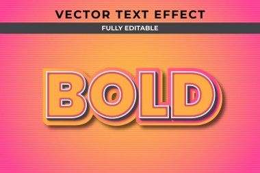 Düzenlenebilir vektör 3d metin efekti. Kalın metin biçimi efekti