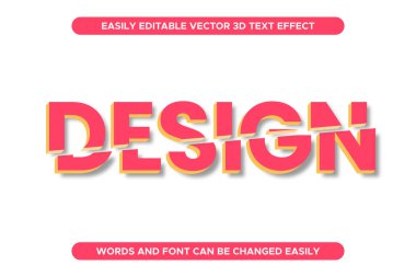 Tasarım Kes metin efekti. Vektör 3d kesme biçim efekti şablonu tamamen düzenlenebilir