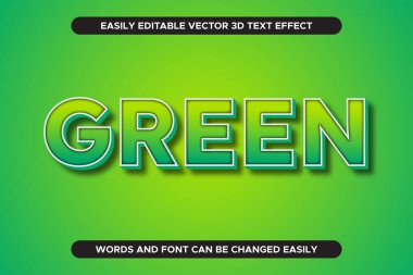 Düzenlenebilir Vektör metin efekti şablonu. yeşil metin biçimi etkisi