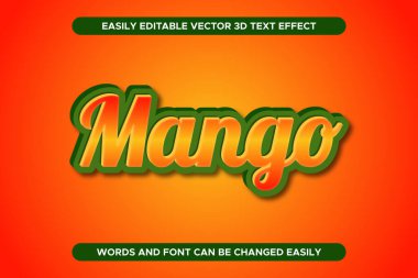 Mango metin biçimi etkisi - vektör düzenlenebilir metin efekti şablonu